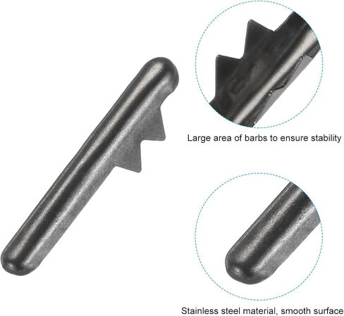 PATIKIL Elastic Cord Crimp Ends, 100 Pcs Copper Elastic Barbed Cord Fastener Half Cover Cord Ends for Binding Hanging Webbing DIY, Black in Saudi Arabia
