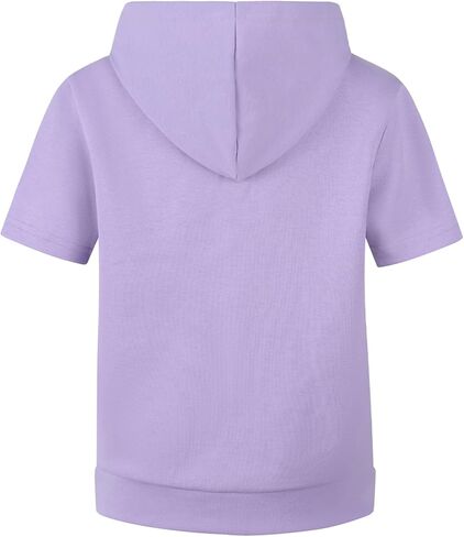 Spring&Gege Boys Lightweight Full Zip Hoodies Short Sleeve Hooded Sweatshirt (5-14 Years) in Kuwait