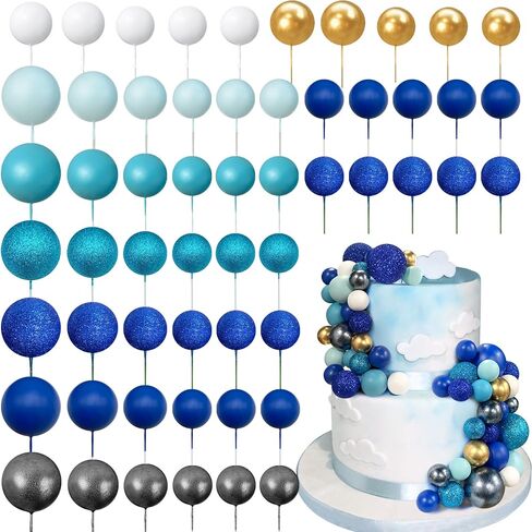 56 PCS Clear Balls Cake Topper Bubble Mini Balloon Topper Ball Cake Picks for Wedding Anniversary Baby Shower Birthday Party in Saudi Arabia