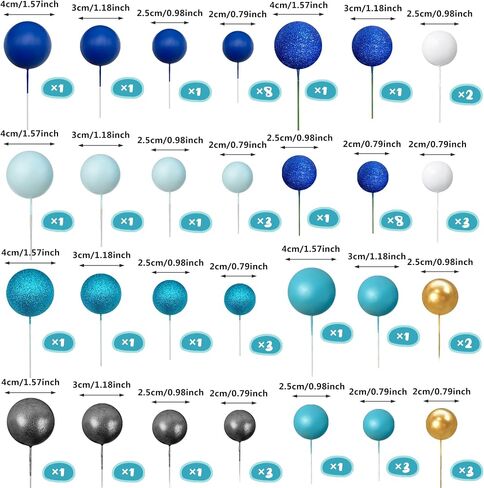 56 PCS Clear Balls Cake Topper Bubble Mini Balloon Topper Ball Cake Picks for Wedding Anniversary Baby Shower Birthday Party in Saudi Arabia