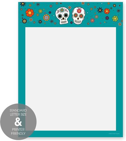 Classic Halloween Icons Party Letterhead / 50 Sheets 8.5" x 11" Spooky Pumpkin Ghost Bat Monster Design/Scary Purple Paper in Saudi Arabia