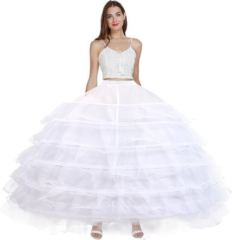 المرأة كرينولين ثوب نسائي الأبيض الكرة ثوب تحتية 6 هوب ثوب نسائي لفستان الزفاف Quinceanera in Kuwait