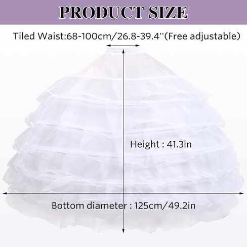 المرأة كرينولين ثوب نسائي الأبيض الكرة ثوب تحتية 6 هوب ثوب نسائي لفستان الزفاف Quinceanera in Kuwait