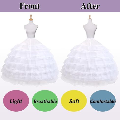 المرأة كرينولين ثوب نسائي الأبيض الكرة ثوب تحتية 6 هوب ثوب نسائي لفستان الزفاف Quinceanera in Kuwait