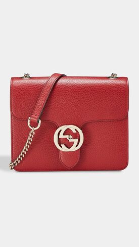 WHAT GOES AROUND COMES AROUND Women's Pre-Loved Gucci Red Leather Interlocking Crossbody in Saudi Arabia