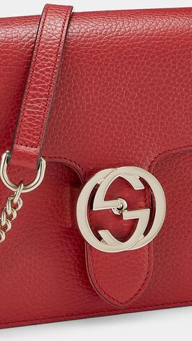 WHAT GOES AROUND COMES AROUND Women's Pre-Loved Gucci Red Leather Interlocking Crossbody in Saudi Arabia
