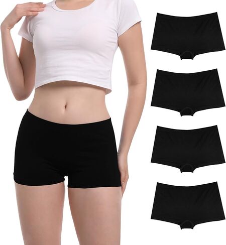Seamless Boyshort Underwear For Women Nylon Spandex Boyshorts Panties Soft Stretch Boy Shorts Underwear MultiPack in Saudi Arabia