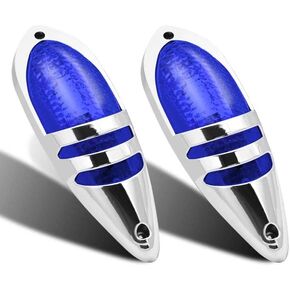 Biqing 4PCS 1.8 Inch LED Amber Side Marker Lights,6LED Trailer Marker Lights Front Rear Mount LED Indicator Lights Chrome Bezel 12V 24V Clearance Marker Light for Truck/Pickup/Caravan/RV/Bus/Boat
