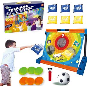 3-in-1 Movable Target Bean Bag Toss Game, Football, Frisbee, Kid's Indoor/Outdoor Toys Birthday or Christmas Party Game for Toddlers Boys Girls juegos para niños