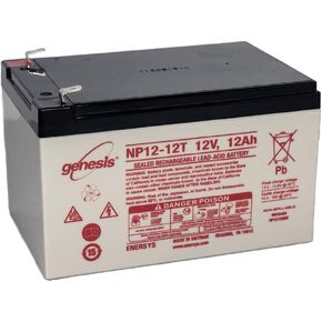 بطارية EnerSys الأصلية NP12-12T 12 V 12 Ah GENESIS™ NP مع أطراف طرفية F2