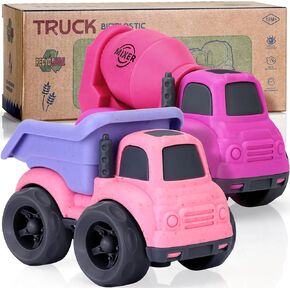 Toddler Toys for 1 Year Old Boy, Dump Truck Toys and Mixer Cement, BPA Free, Phthalates Free, PVC, Outdoor Toys for Toddlers 1-3, Ideal Toy Cars for 2 3 4 Year Old Boy Christmas Birthday Gift