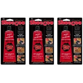 Shoe Goo Black 3.7 Oz Footwear Adhesive Repair & Protective Coating (3PK)