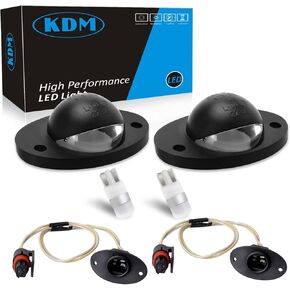 KDM LED License Plate Light Connector Socket Pigtail Wiring Receptacle Harness Assembly Fit for 1994-2002 Dodge Ram 1500 2500 3500 Pickup Truck，Black Housing Rear Bumper Tag Lamp
