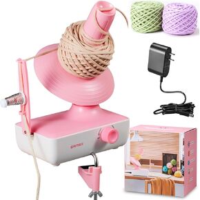 QXIQXIN Yarn Winder, Electric Automatic Yarn Ball Winder Machine with Stepless Speed 2 Min/Ball, 10oz Large Capacity, Adjustable Strong Spring Tension Yarn Cake Spinner for Knitting and Crocheting