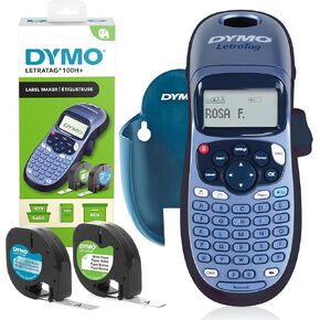 Dymo LetraTag LT-100H Label Maker Starter Kit | Handheld Label Maker Machine | with Paper & Clear Plastic Label Tape | Ideal for Office or Home
