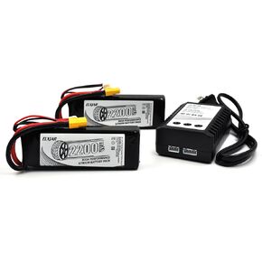 (2-Pack) 11.1V 2200mAh 35C XT60 Plug Rechargeable high Capacity RC Battery Soft Case Fit for FPV Drone Airplane RC Quadcopter Helicopter with B3 Balance Charger