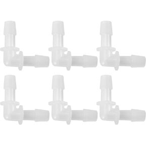 6 Pcs Universal Automotive Vacuum Tubing Connector - Car 90 Degree 9.5mm / 3/8" L Shaped Vacuum Tubing Connector Assortment 2 Way Vacuum Line Fittings - Plastic Transparent