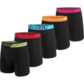 Spyder Mens Boxer Briefs 5 Pack Poly Spandex Performance Boxer Briefs Underwear