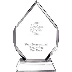6" Employee of The Year Award, Custom Engraved Employee of The Year Crystal Trophy, Employee of The Year Presentation Trophy, Engraving Included Prime