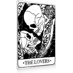 Aluminium plate 766 Skull Decor Gothic Skull Sign Gothic Home Decor Skeleton Sign The Loves Aluminium Plate Signs Plaques Retro Halloween Signs for Bedroom Living Room Gifts for Friend