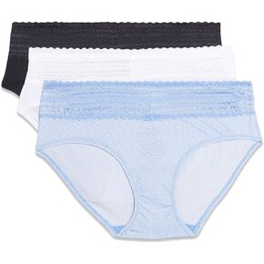 Warner's Women's Blissful Benefits Dig-Free Microfiber Lace Hipster 3-Pack Ru1793w