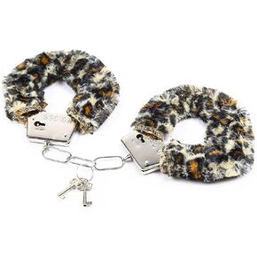 Stainless Steel Pink Fluffy Handcuffs for Ankles and Wrist with Chain Set Fuzzy Hand Cuff Set for Adults Bedroom Hand Cuffs for Women Couples(Hand width≤ 2.45 inch)