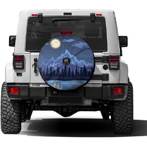 Delerain Spare Tire Cover with Backup Camera Hole Mountain Night Wheel Covers WaterProof Dust-proof UV Sun Universal Fit for Trailer RV SUV Truck (17 Inch for Diameter 31"-33")
