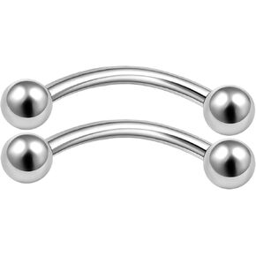 MATIGA 2 قطعة الفولاذ الجراحي 16 مقياس الحديد منحني ثقب المجوهرات الشفاه Labret اللولب الحاجب الرخ 4 مللي متر الكرة المزيد من الخيارات in Kuwait