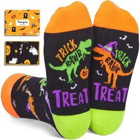 HAPPYPOP Halloween Socks Spooky Gifts for Boys Girls - Dinosaur Gifts for Teens, Horror Socks for Kids