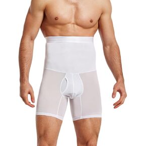 Mens High Waist Body Shaper Tummy Control Panties Breathable Slimming Shapewear Open Crotch Underwear Briefs