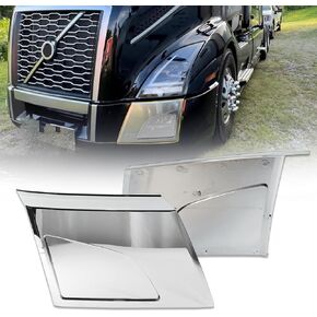 Side Bumper Chrome Trim without Hole Compatible with Volvo 2018+ Volvo VNL 1 Pair Of Right Passenger & Left Driver Side Bumper Extension Corners Chrome Trim