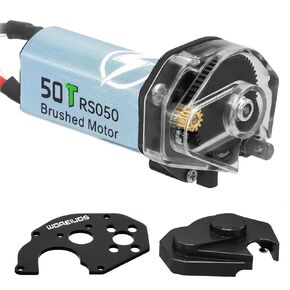050 50T Brushed Motor with Transparent Acrylic Aluminum Alloy Transmission Gearbox for 1/24 RC Crawler SCX24 AX24 Upgrade(Green)