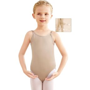 Nudie Girls Dance Leotards Undergarment Camisole Ballet Undershirt with Clear Adjustable Straps