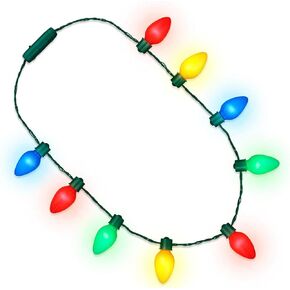 FlashingBlinkyLights Light Up Christmas Bulb Necklaces for Ugly Xmas Sweater Parties and Party Favors