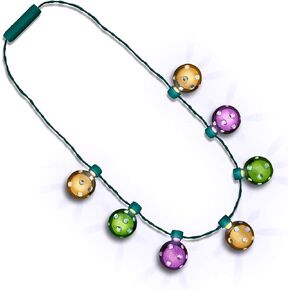 FlashingBlinkyLights Light Up Disco Lights Mardi Gras Party Necklace