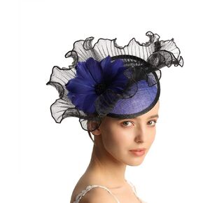 Black Fascinator Hats for Women with Colorful Flower, Tea Party Kentucky Derby Hats for Women