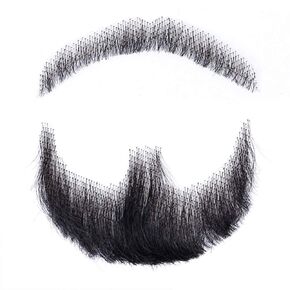 Human Hair Brown Fake Face Beard and Mustache for Adults Men Realistic Makeup Lace Invisible False Beards