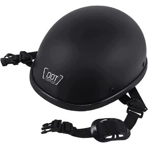 Beanie Motorcycle Half Helmet, DOT Approved Ultra-Thin Comfortable Cruising Low Profile Skull Cap, German Style Novelty Small Helmet for Chopper Moped Scooter Motorbike Electric