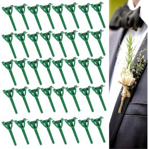 50 Pack Corsage Pins Flower Brooch Floral Boutonniere Brooches Buttonhole Holder Clip for Wedding Bride Groomsmen Boutineer Jewelry DIY Making Craft Party Decor