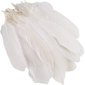 200PCS 6-9inches White Natural Goose Feather for Wedding Party Home Decor DIY Crafts