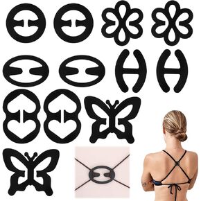 Molain Bra Strap Clips, 12Pcs Bra Clips to Make Racerback-Bra Hooks for Racerback Bra Clips Bra Straps Holder Cleavage Control to Hide Straps Bra Strap Holders for Slipping (Black)