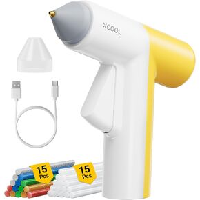 CraftMate Cordless Hot Glue Gun, Auto Dispensing Dripless Glue Gun, 40s Heat-up, Rechargeable Wireless Mini Glue Gun with 30 Glue Sticks for DIY Crafts, Repairs, School Projects, SMB