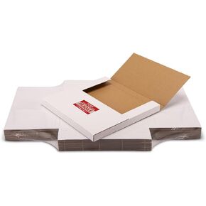 Vinyl Record Mailers 12.8"L x 12.8"W x 1"D Corrugated Cardboard LP Shipping Boxes for Mailing Packaging Moving Storage, with Fragile Stickers, White, 50 Pack