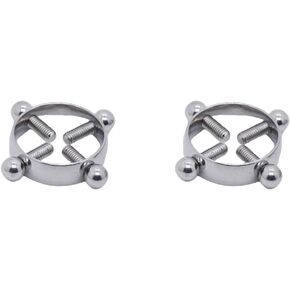 2Pcs Non-Piercing Clamps Nipple Jewelry Surgical Steel Nipple Rings for Women Adjustable Pressure Clips with Pendant Fake Nipple Piercings Body Jewelry