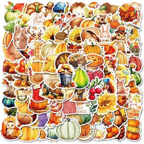 100PCS Halloween Pumpkin Theme Stickers, Non-Repeating Vinyl Waterproof Holiday Party Stickers, Kids and Youth Adult Party Favors Gifts Reusable Residue-Free Stickers