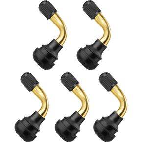 Riseuvo 5pcs PVR70 Valve Stems Bent 90 Degree Angled Snap-in Rubber Base for Motorcycle, ATV
