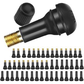 50PCS TR413 Card Incoming Tire Valve Short Rubber Black General Car, Used for Cars Without Inner Tire Wheel Pores