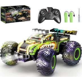 Remote Control Car,RC Cars Toy,High Speed 20 KM/H RC Truck Off-Road with 2 Headlights and 2 Rechargeable Battery,Dinosaur Toys Gift for Adult Boys 8-12