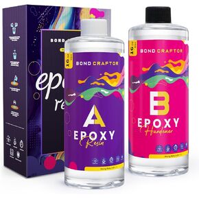 Epoxy Resin Kit 1Gallon, Clear Crystal Resina Epoxica Food Safe, Casting Resin for Art Craft, Jewelry Making, DIY