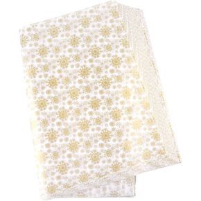 MIAHART 60 Gold Christmas Snowflake Tissue Paper Sheets 50x35cm Christmas Wrapping Paper for DIY and Craft Gift Bags Decorations(Gold)